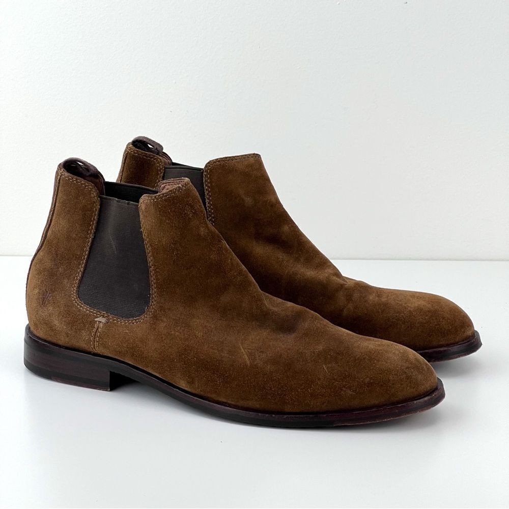 Frye Men's Suede Jones Chelsea Boot Slip On Brown Size 11 3482290CHT